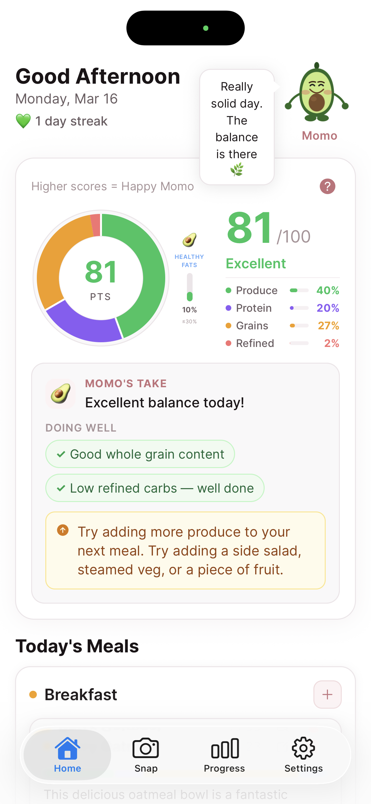 Momo app screenshot